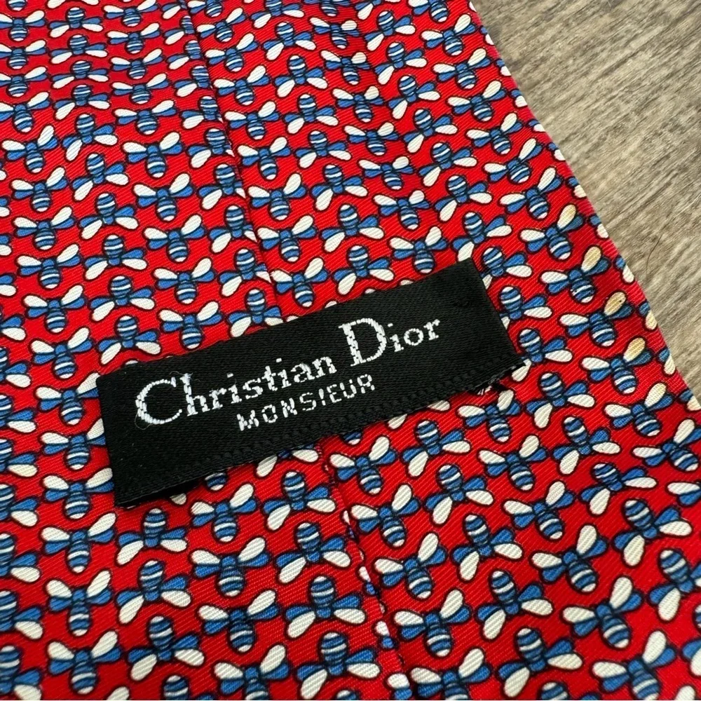 Christian Dior “Micro Bee” 100% Silk Tie